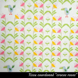 Tissu coordonné "crocos roses"