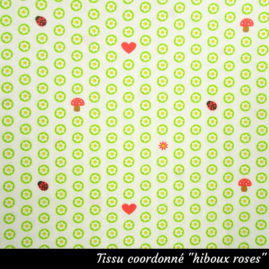 Tissu coordonné "hiboux roses"