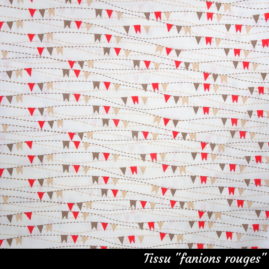 Tissu "fanions rouges"