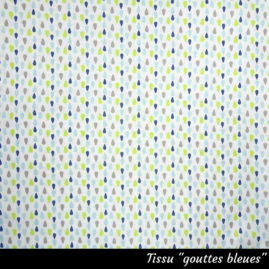 Tissu "gouttes bleues"