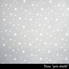 Tissu "étoilé gris"