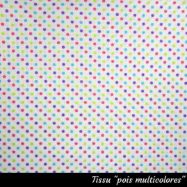 Tissu "pois multicolores"