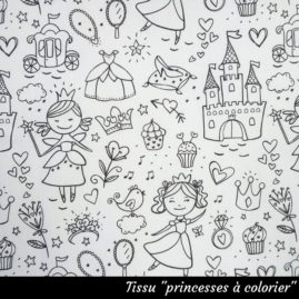 Tissu "princesses à colorier"