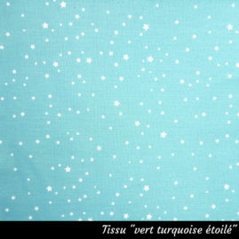 Tissu "étoilé vert turquoise"